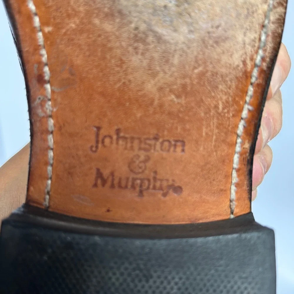 Johnston & Murp Wingtip Tassel Loafers Brown Leather Dress Shoes Mens Size 8.5 D